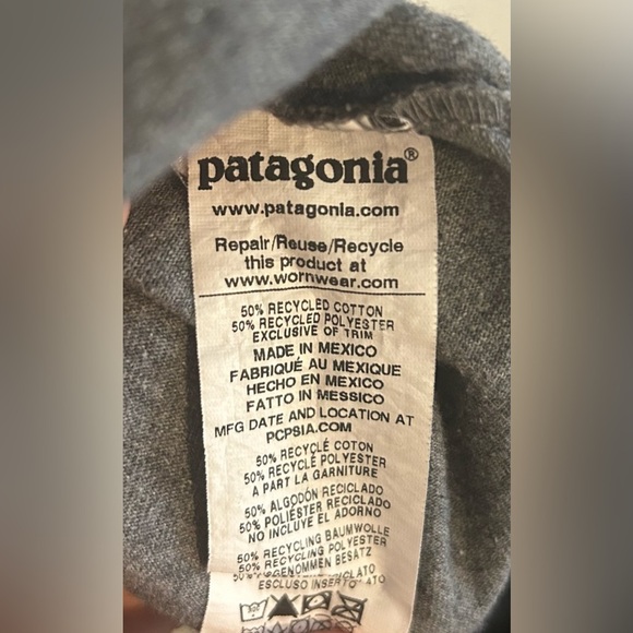 Patagonia Responsibili-Tee Gray Graphic Logo T-Shirt XXL - Picture 5 of 5